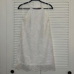Monteau White Lace Halter Dress size M